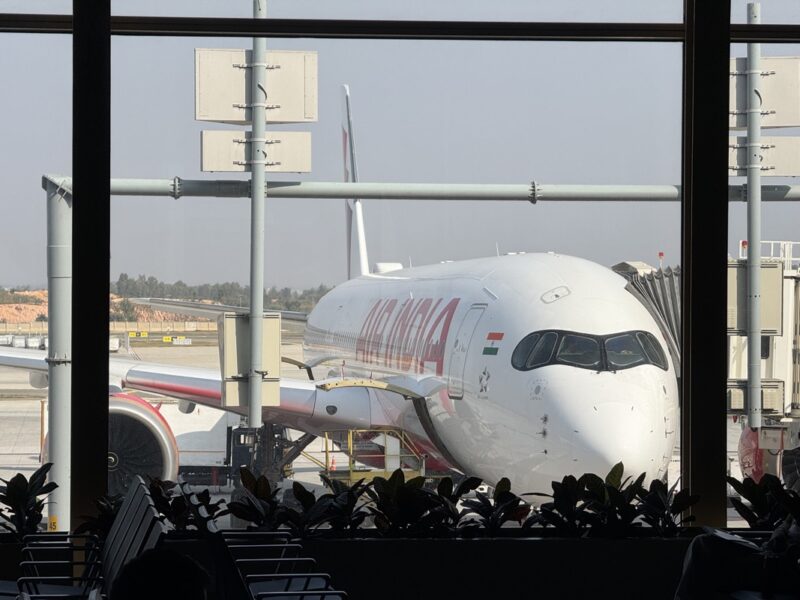 a plane parked at an airport