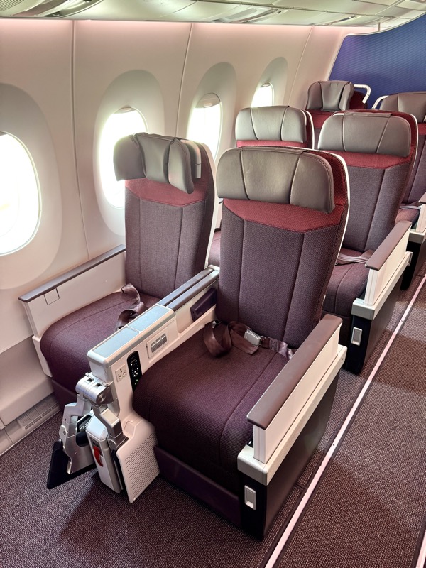 a row of seats in an airplane