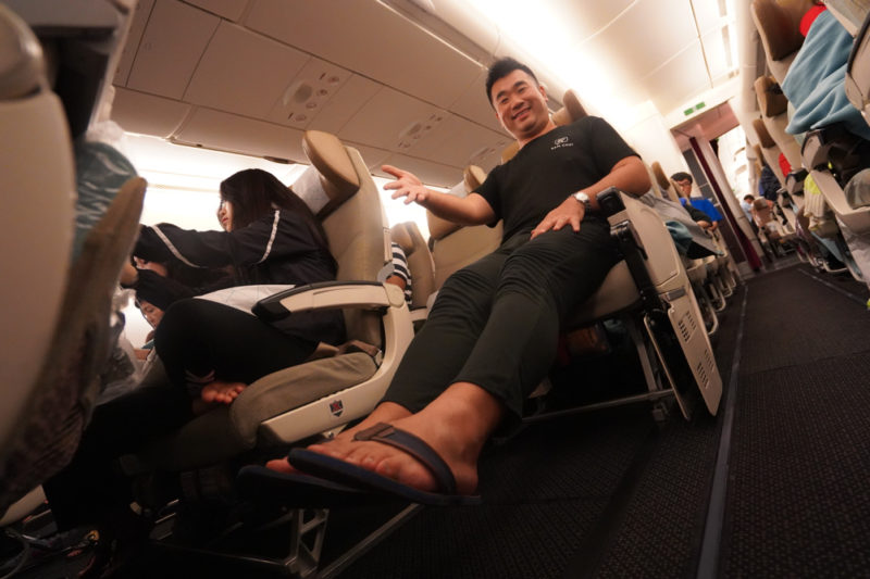 a man sitting in a plane