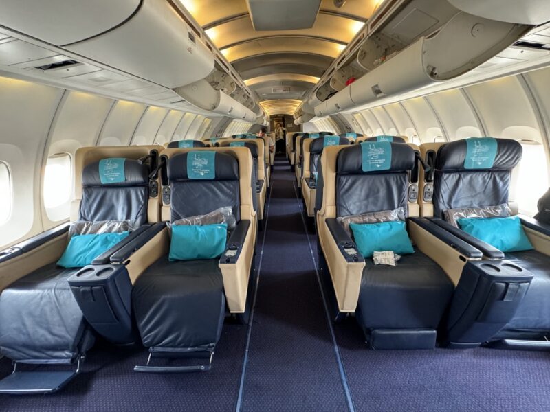 the inside of an airplane