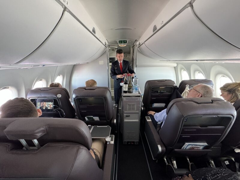 a man standing in a plane