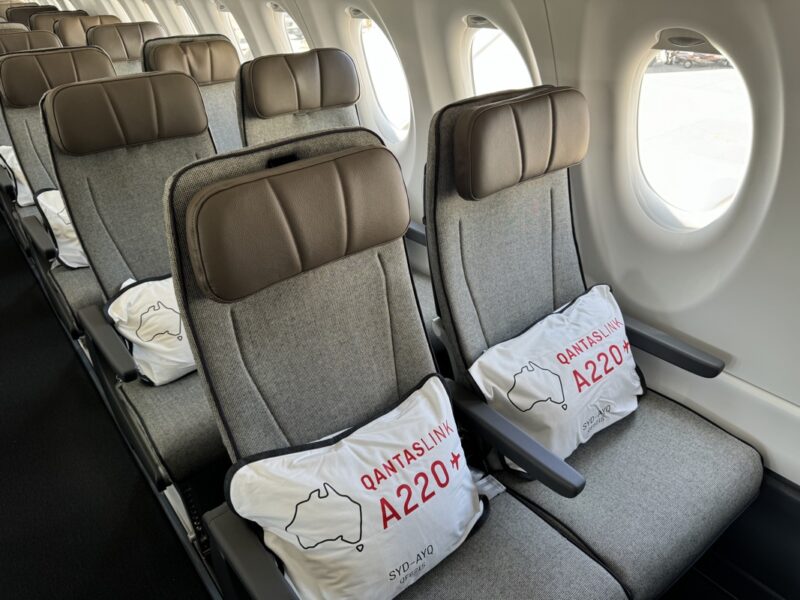 a row of seats on an airplane