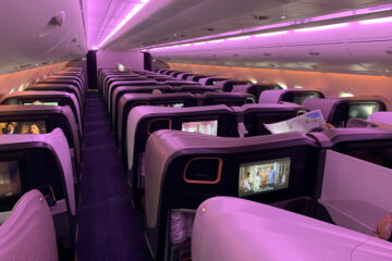 rows of seats in an airplane