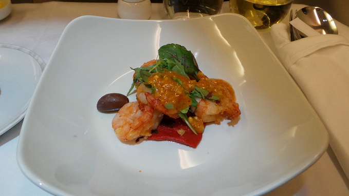 Singapore Airlines Business Class Dinner appetizer