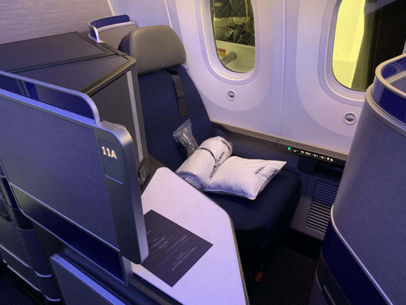 a seat on an airplane