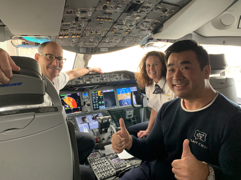 a group of people in a cockpit